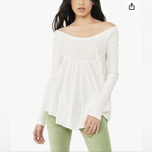 Sundae Tee in Ivory FREE PEOPLE Baby Doll Open back Medium EUC